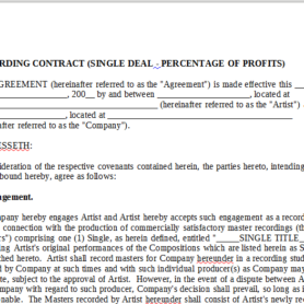 Contract - Recording contract